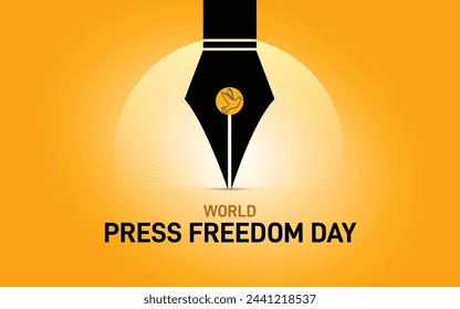 Ilustración vectorial del concepto del Día Mundial de la Libertad de Prensa. Día Mundial de la Libertad de Prensa o Día Mundial de la Prensa para concienciar sobre la importancia de la libertad de prensa.