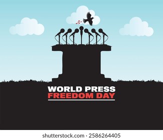 World press freedom day concept vector illustration. World Press Freedom Day or World Press Day to raise awareness of the importance of freedom of the press. End Impunity for Crimes against Journalism