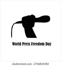 World Press Freedom Day Concept with Microphone Silhouette and Raised Fist