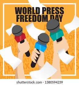 World press freedom day creative illustration with flat design concept