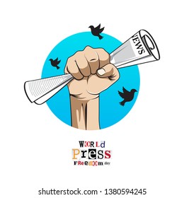 World press freedom day creative illustration with flat design concept