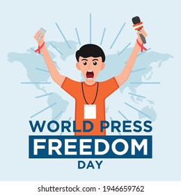 El Día Mundial de la Libertad de Prensa es creativo en concepto plano