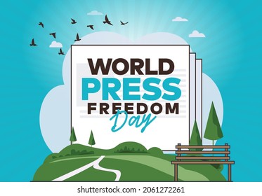 World Press Freedom Day. Creative, illustration design concept.