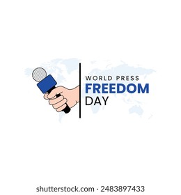 World press freedom day design with a mic in hand, News, Tv