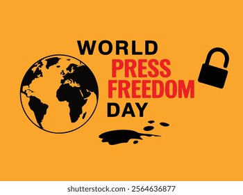 World Press Freedom Day greeting featuring a globe. Symbolizing global media freedom and the importance of free speech. Ideal for awareness campaigns and celebration posters.