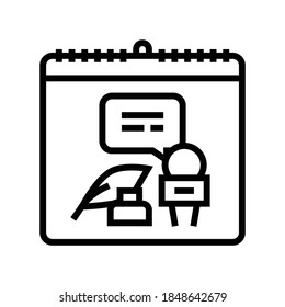 world press freedom day line icon vector. world press freedom day sign. isolated contour symbol black illustration