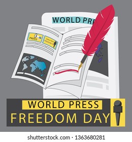 world press freedom day logo design illustration - Vector