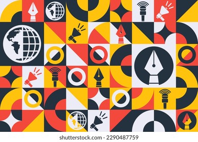 World Press Freedom Day. May 3. Seamless geometric pattern. Template for background, banner, card, poster. Vector EPS10 illustration