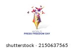 world press freedom day or Freedom of media and Journalism concept vector design