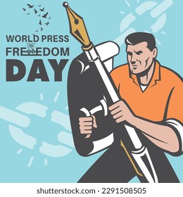 world press Freedom Day or Freedom of media and Journalism concept vector design