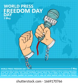 Día Mundial de la Libertad de Prensa, afiche y pancarta