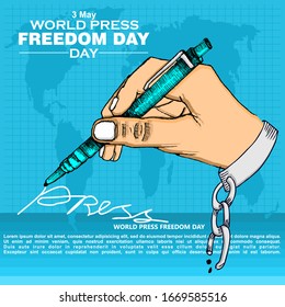 Día Mundial de la Libertad de Prensa, afiche y pancarta