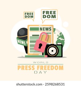 World Press Freedom Day Poster. Freedom of journalism