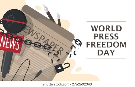 World Press Freedom Day Poster. Unfettered reporting
