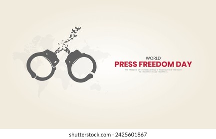 Día Mundial de la Libertad de Prensa. Día Mundial de la Prensa para concienciar sobre la importancia de la libertad de prensa. Ilustración 3D