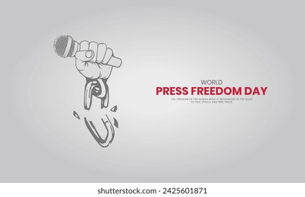 World press freedom day. World Press Day to raise awareness of the importance of freedom of the press. 3D Illustration