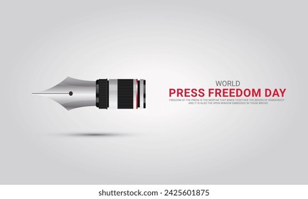 Día Mundial de la Libertad de Prensa. Día Mundial de la Prensa para concienciar sobre la importancia de la libertad de prensa. Ilustración 3D