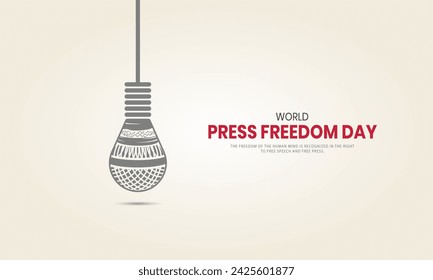 Día Mundial de la Libertad de Prensa. Día Mundial de la Prensa para concienciar sobre la importancia de la libertad de prensa. Ilustración 3D