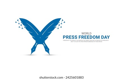 World press freedom day. World Press Day to raise awareness of the importance of freedom of the press. 3D Illustration