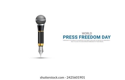 Día Mundial de la Libertad de Prensa. Día Mundial de la Prensa para concienciar sobre la importancia de la libertad de prensa. Ilustración 3D