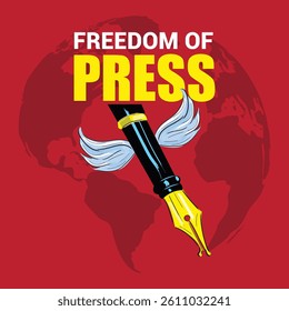 World Press Freedom Day to raise awareness about the importance of press freedom and the role of a free and independent media in promoting democracy. Social media post vector illustration.