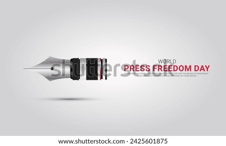 World press freedom day. World Press Day to raise awareness of the importance of freedom of the press. 3D Illustration