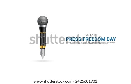 World press freedom day. World Press Day to raise awareness of the importance of freedom of the press. 3D Illustration