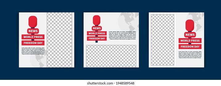 World Press Freedom Day. Social media templates for World Press Freedom Day. Banner vector for social media ads, web ads, business messages, discount flyers and big sale banners.