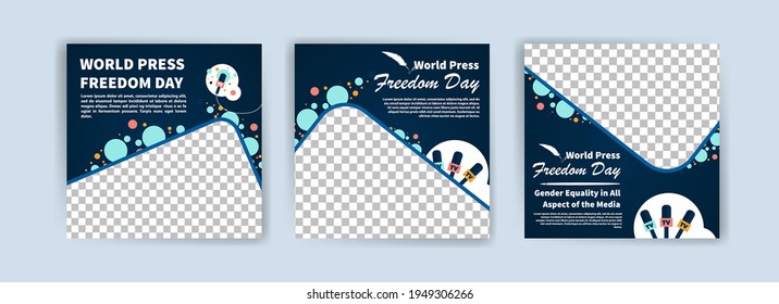 World Press Freedom Day. Social media templates for World Press Freedom Day. Banner vector for social media ads, web ads, business messages, discount flyers and big sale banners.