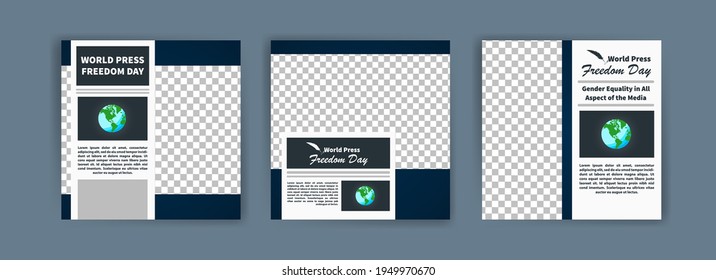 World Press Freedom Day. Social media templates for World Press Freedom Day. Banner vector for social media ads, web ads, business messages, discount flyers and big sale banners.