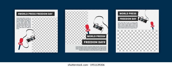 World Press Freedom Day. Social media templates for World Press Freedom Day. Banner vector for social media ads, web ads, business messages, discount flyers and big sale banners.