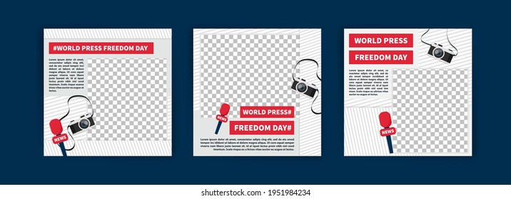 World Press Freedom Day. Social media templates for World Press Freedom Day. Banner vector for social media ads, web ads, business messages, discount flyers and big sale banners.