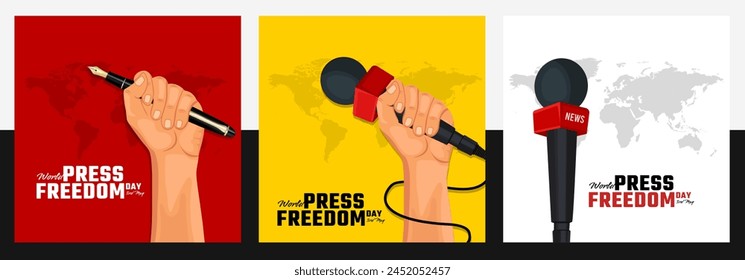 In: World Presse Freedom Day Social Media Post. Weltfreiheitstag der Presse oder Weltfreiheitstag zur Sensibilisierung für die Bedeutung der Presse der Presse