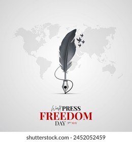 Publicación en medios sociales del Día Mundial de la Libertad de Prensa. Día Mundial de la Libertad de Prensa o Día Mundial de la Prensa para crear conciencia sobre la importancia de la libertad de la Prensa