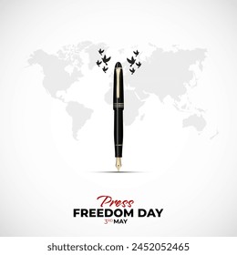 Publicación en medios sociales del Día Mundial de la Libertad de Prensa. Día Mundial de la Libertad de Prensa o Día Mundial de la Prensa para crear conciencia sobre la importancia de la libertad de la Prensa