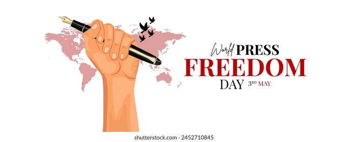 Publicación en medios sociales del Día Mundial de la Libertad de Prensa. Día Mundial de la Libertad de Prensa o Día Mundial de la Prensa para crear conciencia sobre la importancia de la libertad de la Prensa.