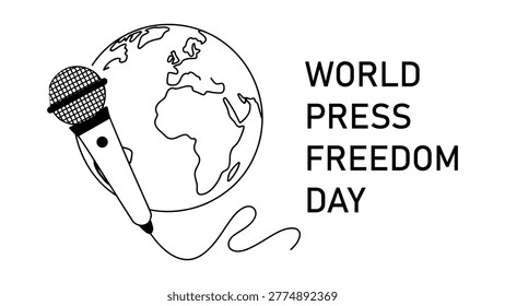 world press freedom day speech bubble concept minimal typography design with bold text communication symbol isolated on white background