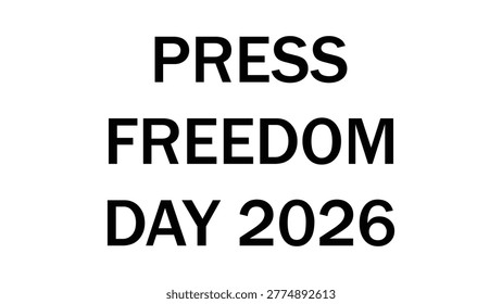 world press freedom day speech bubble concept minimal typography design with bold text communication symbol isolated on white background