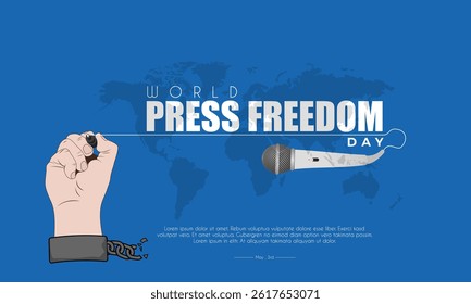World Press Freedom Day, suitable for posters, banners, social media, greeting cards etc.