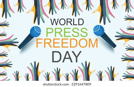 Día mundial de la libertad de prensa. Plantilla para fondo, banner, tarjeta, afiche. 