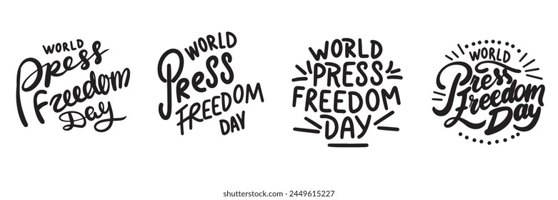 World Press Freedom Day text. Hand drawn vector art.