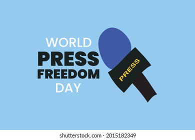 World Press Freedom Day typography text with the microphone symbol