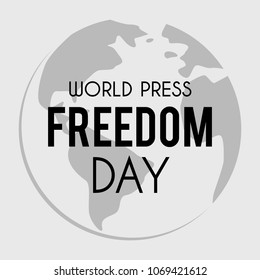 World Press Freedom Day vector banner with globe symbol