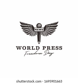 World Press Freedom Day vector logo design inspiration