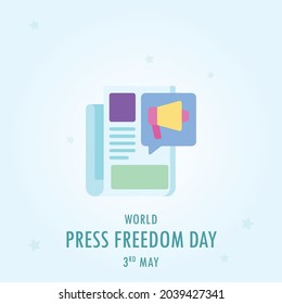 Día Mundial de la Libertad de Prensa, Diseño de ilustraciones vectoriales.
