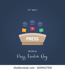 Día Mundial de la Libertad de Prensa, Diseño de ilustraciones vectoriales.
