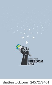 World Press Freedom Day. Vector Illustrations.