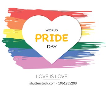 World Pride Day Brush Color And Heart Paper