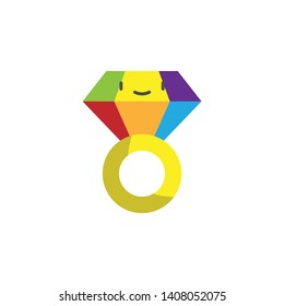 World pride day, diamond ringcolor icon. Element of stop homophobia color icon