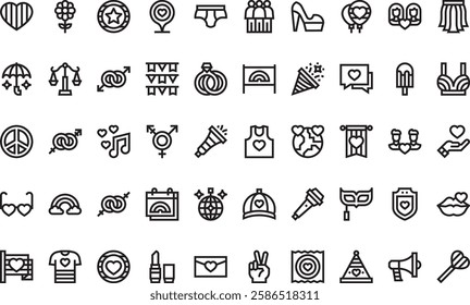 World pride day icons High-Quality Vector Icons Collection with Editable Stroke. Ideal for Professional and Creative Projects.